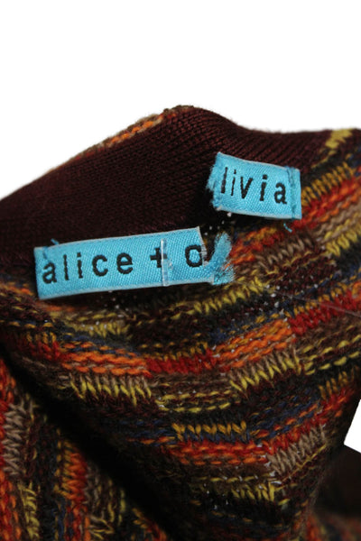 Alice + Olivia Unisex Brown Geometric Cardigan Wool Cashmere Long Sleeve Size S