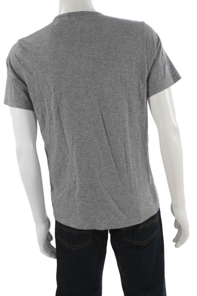 Theory Mens V-Neck Gray Pima Cotton Short Sleeve T-Shirt Size M