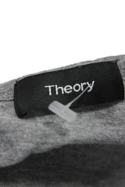 Theory Mens V-Neck Gray Pima Cotton Short Sleeve T-Shirt Size M