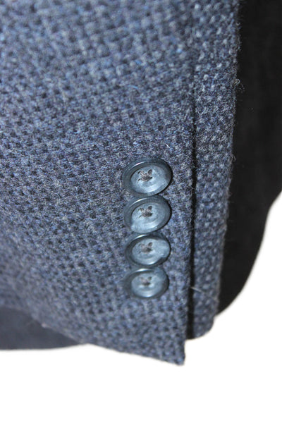 Hart Schaffner Marx Mens Dark Gray Virgin Wool Check Suit Jacket Size 44