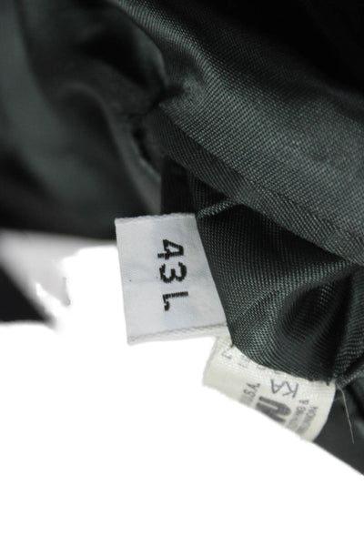 Hart Schaffner Marx Mens Dark Gray Virgin Wool Check Suit Jacket Size 44
