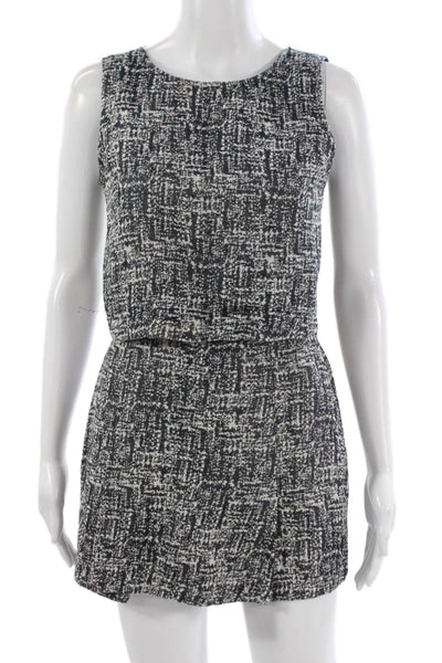 Joie Women Black Abstract Sleeveless Romper Size XS