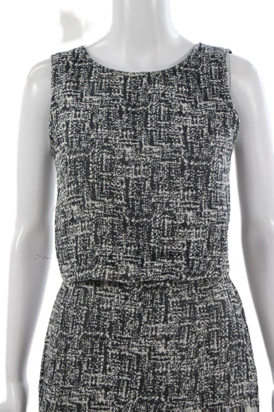 Joie Women Black Abstract Sleeveless Romper Size XS