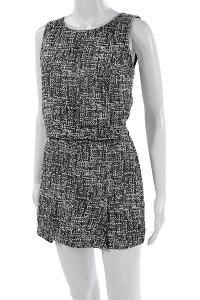Joie Women Black Abstract Sleeveless Romper Size XS