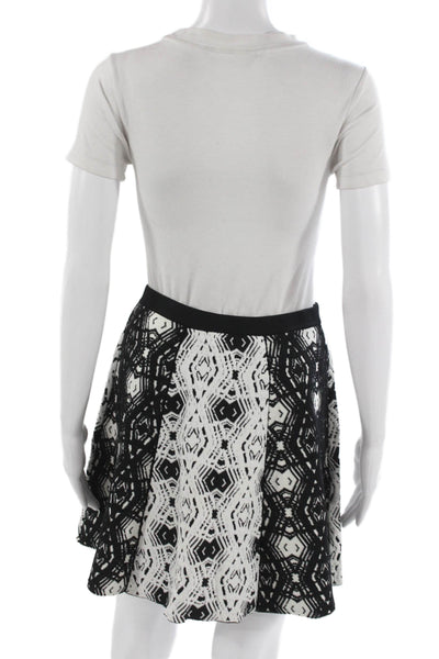 Parker Womens A-Line Skater Skirt Black Geometric Short Size S