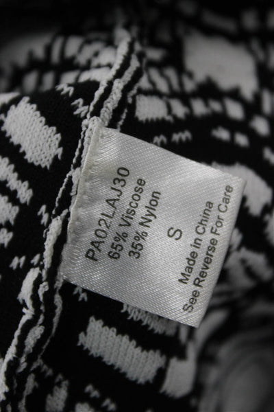 Parker Womens A-Line Skater Skirt Black Geometric Short Size S