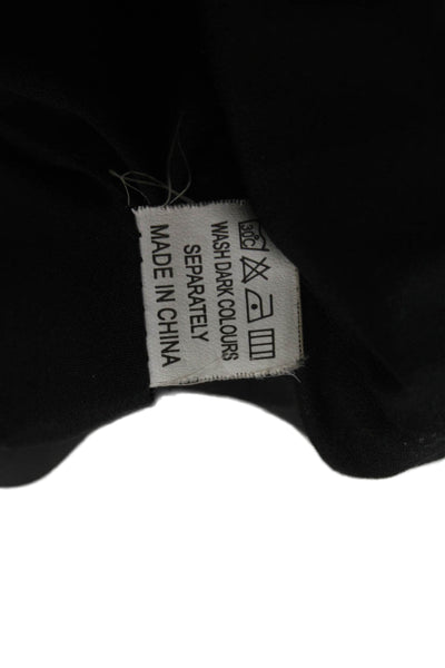 Max Mara Womens Black Trench Coat Wool Blend Collared Buckle Size S