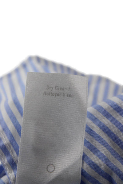 Rag & Bone Women Light Blue Striped 3/4 Sleeve Cotton Blouse Size XS