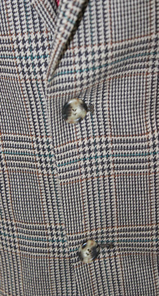 Brooks Brothers Mens 100% Wool Plaid Sport Coat Brown Button Size 40