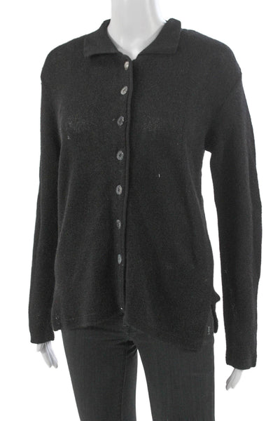 Peruvian Connection Women Cardigan Alpaca Collared Black Size S