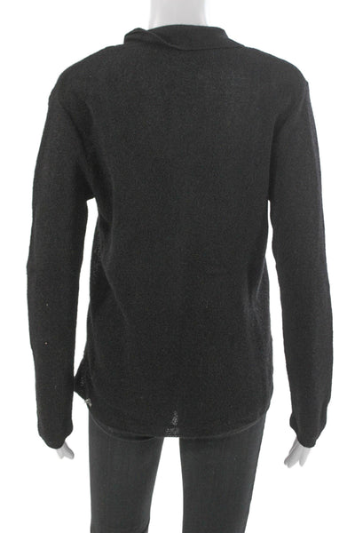 Peruvian Connection Women Cardigan Alpaca Collared Black Size S