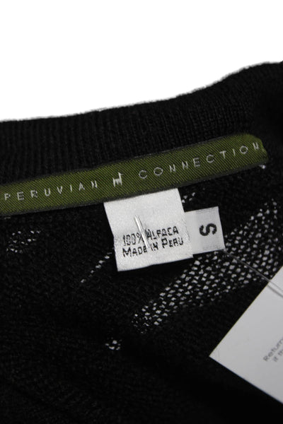 Peruvian Connection Women Cardigan Alpaca Collared Black Size S