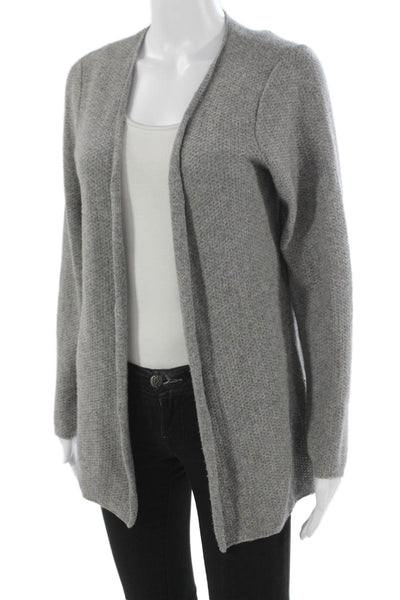 Sutton Studio Womens Gray Knit Open Front Cardigan Long Sleeve Size PS