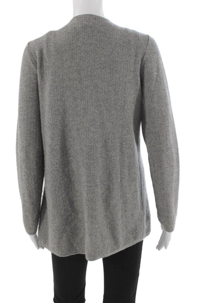 Sutton Studio Womens Gray Knit Open Front Cardigan Long Sleeve Size PS