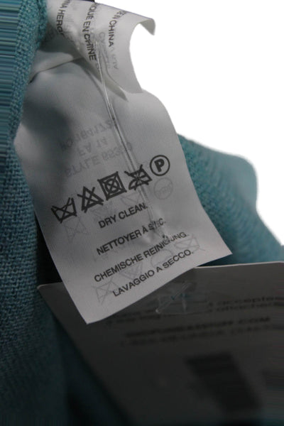 J Crew Womens Light Blue Merino Wool V Neck Button Cardigan Sweater Size S
