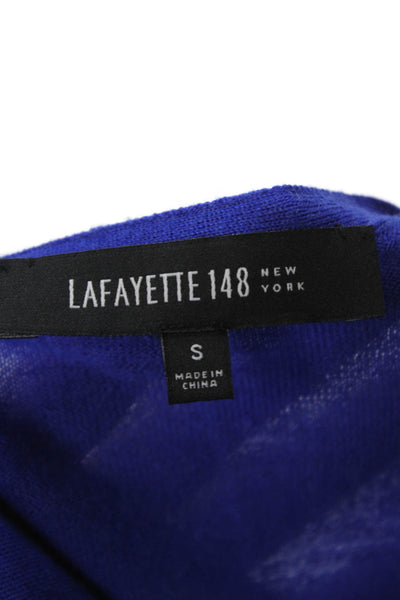 Lafayette 148 New York Womens V-Neck 100% Wool Pullover Sweater Blue Size S