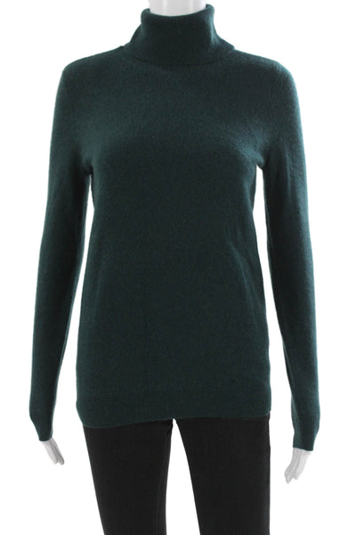 C by Bloomingdales Women Cashmere Turtleneck Pullover Sweater Green Size S