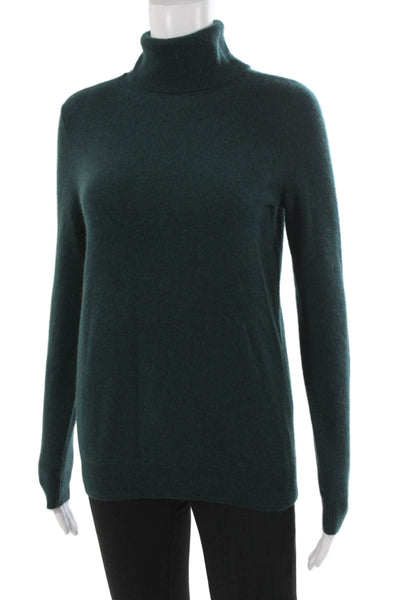C by Bloomingdales Women Cashmere Turtleneck Pullover Sweater Green Size S