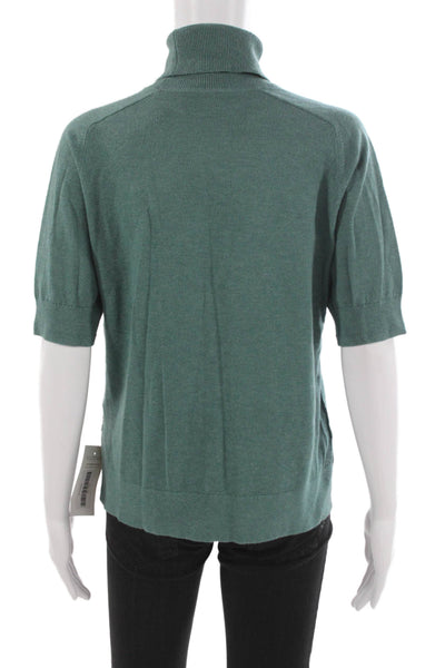 Everlane Womens Green Wool Blend Turtleneck Short Sleeve Sweater Size S