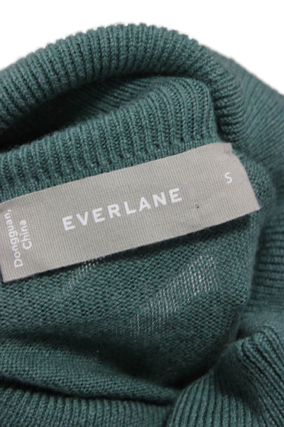 Everlane Womens Green Wool Blend Turtleneck Short Sleeve Sweater Size S