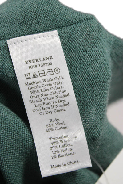 Everlane Womens Green Wool Blend Turtleneck Short Sleeve Sweater Size S