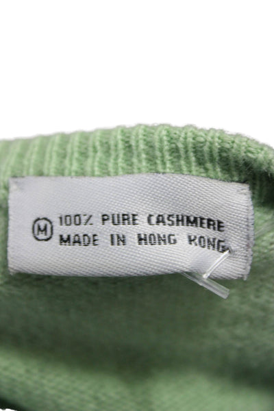 Tse Womens Cashmere Cardigan Green Long Sleeve Round Neck Size M