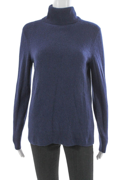 Saks Fifth Avenue Women Cashmere Turtleneck Pullover Blue Long Sleeve Size S