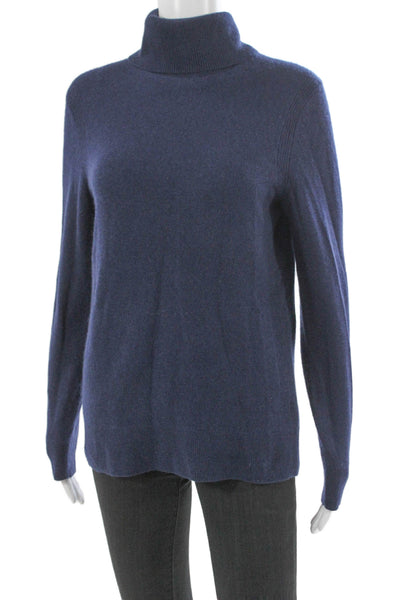 Saks Fifth Avenue Women Cashmere Turtleneck Pullover Blue Long Sleeve Size S