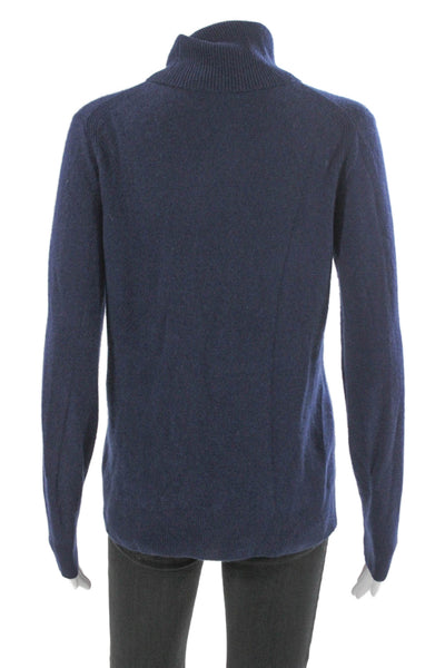 Saks Fifth Avenue Women Cashmere Turtleneck Pullover Blue Long Sleeve Size S