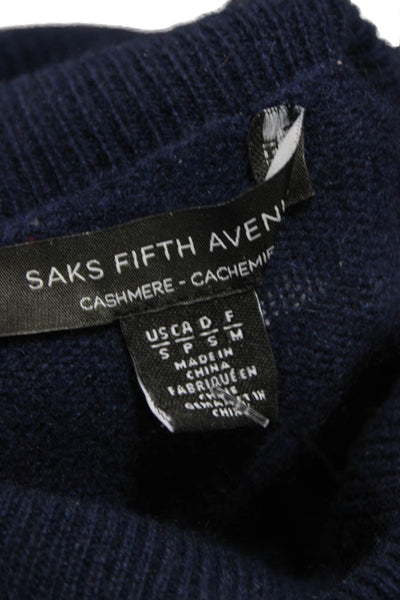 Saks Fifth Avenue Women Cashmere Turtleneck Pullover Blue Long Sleeve Size S