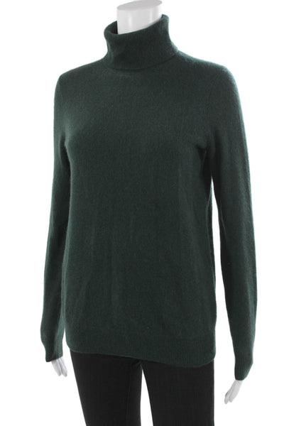 C by Bloomingdales Women Cashmere Turtleneck Pullover Sweater Green Size S