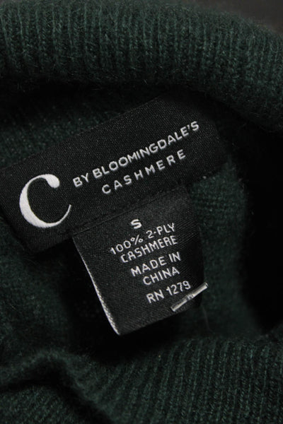 C by Bloomingdales Women Cashmere Turtleneck Pullover Sweater Green Size S