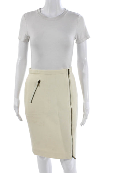 J Crew Women Beige Wool Pencil Skirt Size 00
