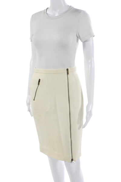 J Crew Women Beige Wool Pencil Skirt Size 00