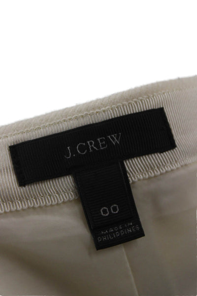 J Crew Women Beige Wool Pencil Skirt Size 00