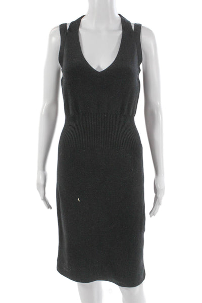 Wolford Womens Sweater Dress Gray V-Neck Sleeveless Short Size XS