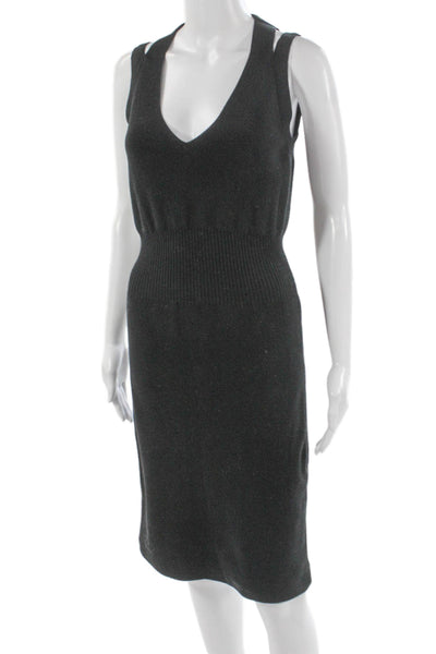 Wolford Womens Sweater Dress Gray V-Neck Sleeveless Short Size XS