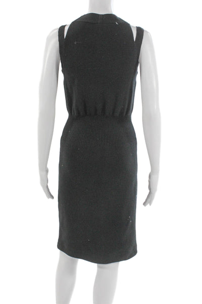 Wolford Womens Sweater Dress Gray V-Neck Sleeveless Short Size XS