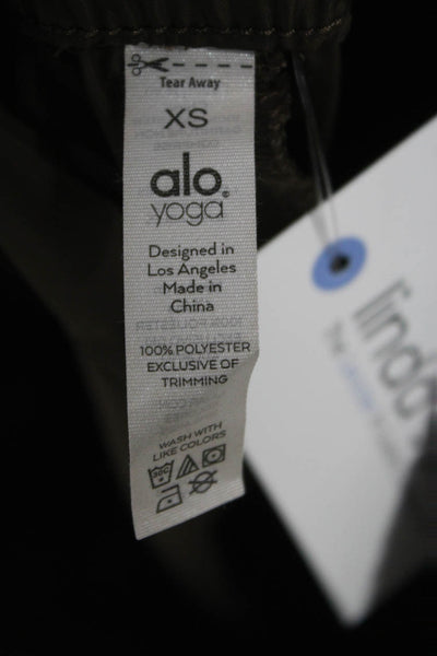 Alo Womens Cropped Utility Pants Blue Cotton Button Size XS