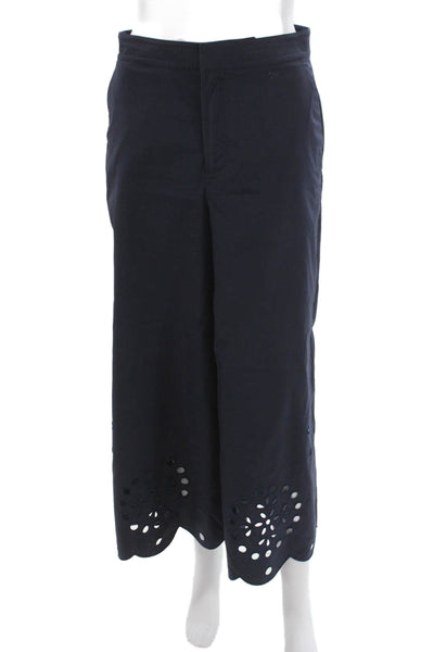 Jason Wu Women Dark Blue Dress Pants Cotton Polyester Size 2