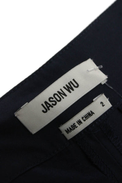 Jason Wu Women Dark Blue Dress Pants Cotton Polyester Size 2