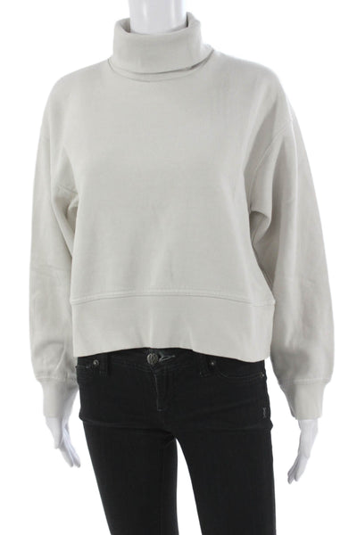 Zara Women Beige Turtleneck Pullover Long Sleeve Cotton Polyester Size S