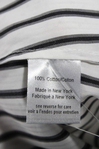 Caroline Constas Women Blouse White Striped Long Sleeve Size XS