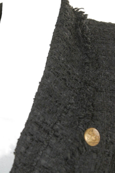 Zara Womens Black V-Neck Button Blazer Long Sleeve Polyester Size XS