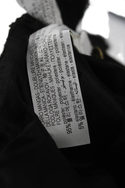 Zara Womens Black V-Neck Button Blazer Long Sleeve Polyester Size XS