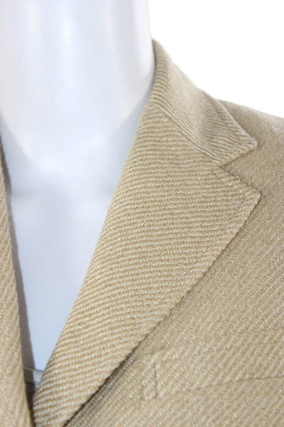 Ralph Lauren Blue Label Women Basic Jacket Linen Beige Herringbone Size 4