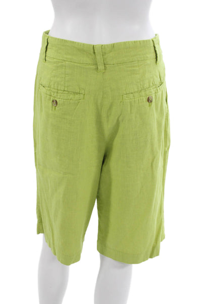 Free People Womens Linen One Button Long Sleeve Blazer Shorts Set Green Size 4
