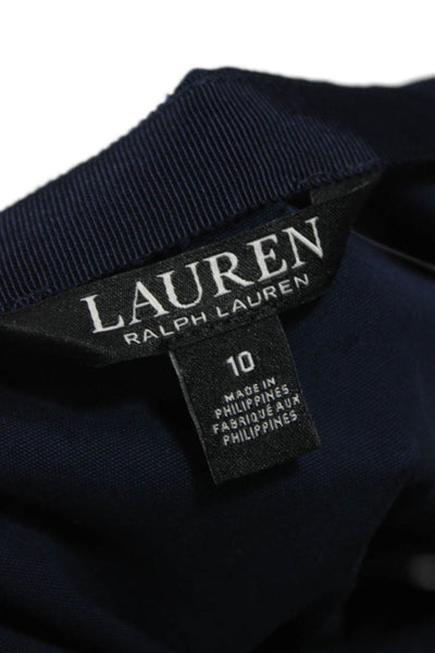 Lauren Ralph Lauren Women A-Line Midi Skirt Blue Cotton Blend Size 10
