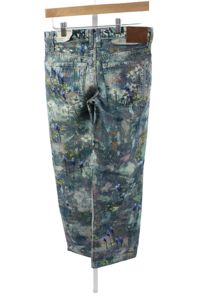 We The Free Womens Floral Straight Jeans High Rise 32 Cotton Size 26