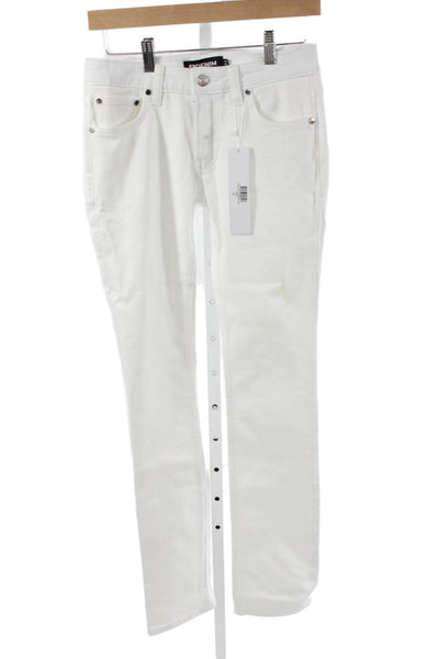 EB Denim Womens Skinny Jeans White Cotton Size 24